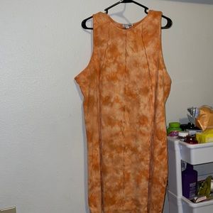 Tie dye orange tank dress